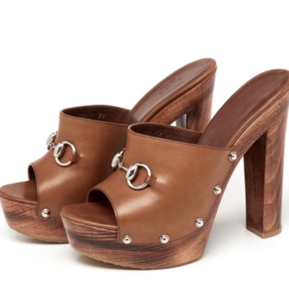 Gucci, Morena, Leather Platform Clog - Size IT 41 - US 11
